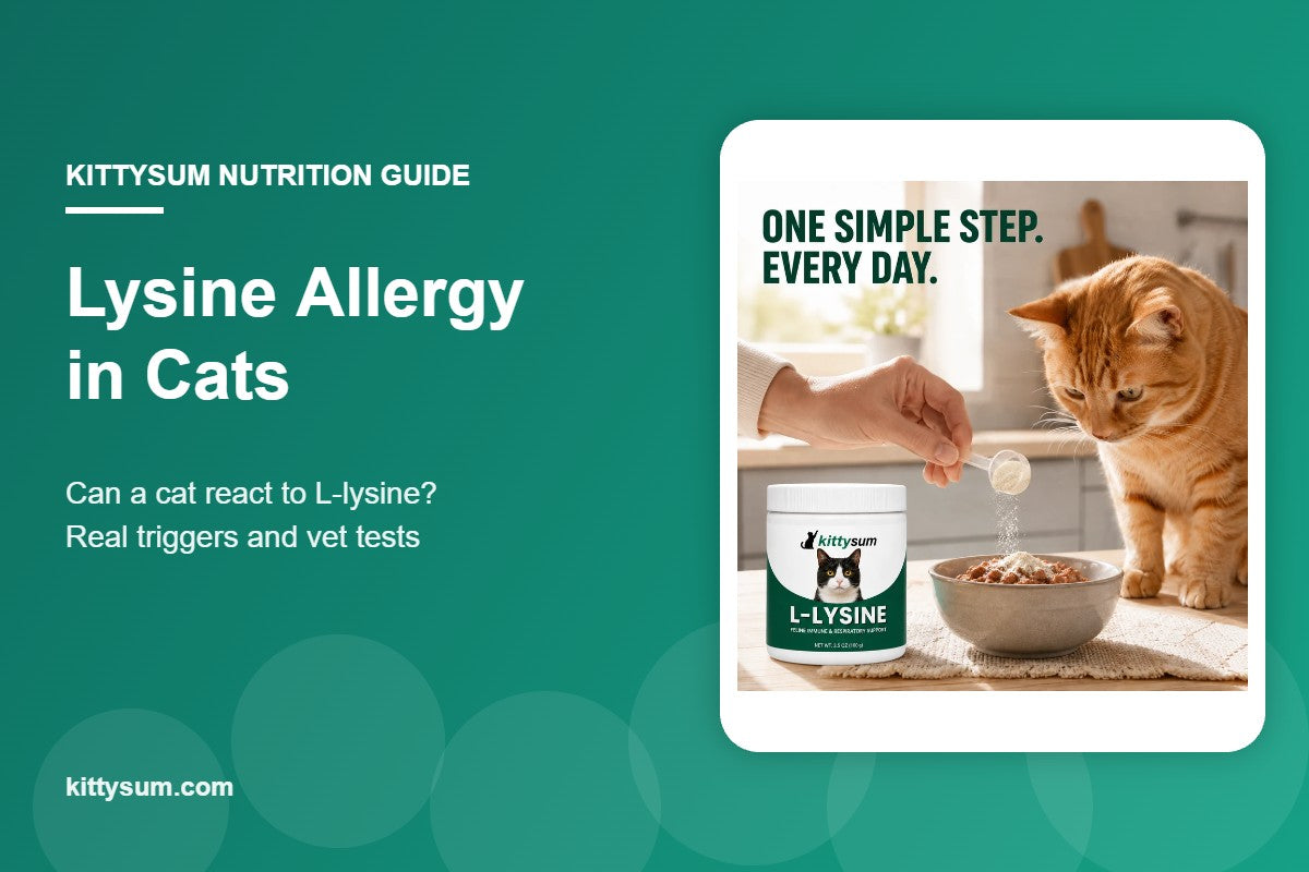 Lysine allergy in cats demonstration for cat owners: featured image for the lysine reaction and allergy guide