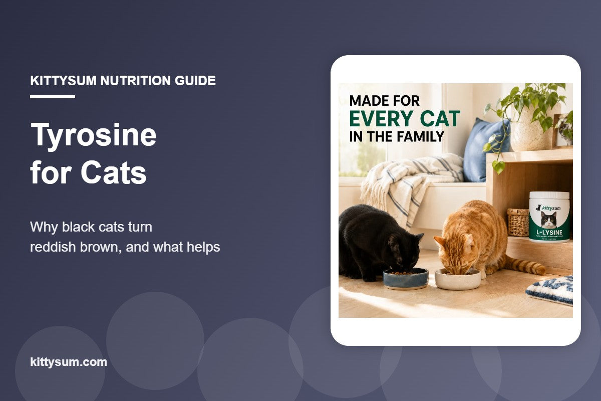 Tyrosine for cats demonstration for cat owners: featured image for the tyrosine and black coat guide